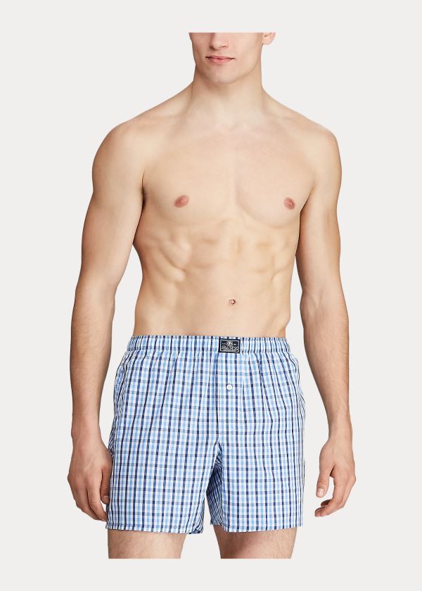 Men's Polo Ralph Lauren Plaid Cotton Boxers | 430982CMB